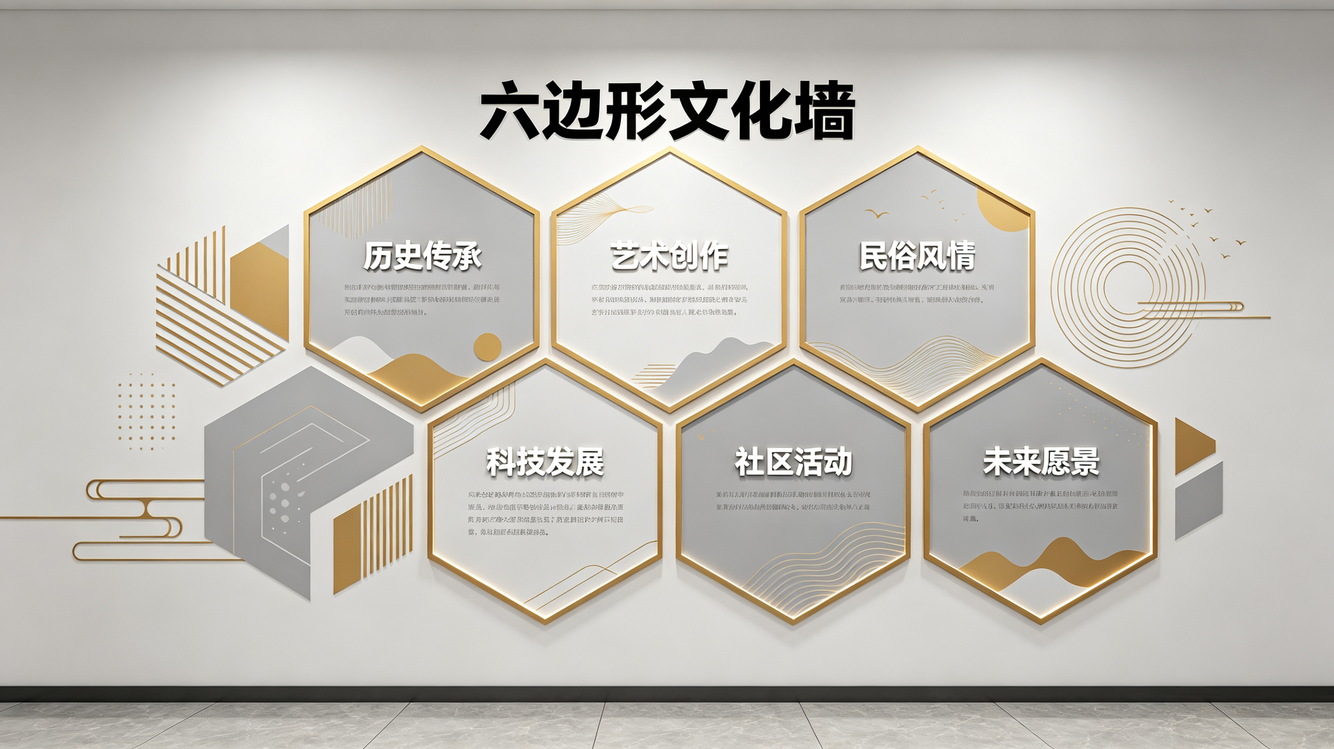 定南企业文化墙 | 六边形信息美学